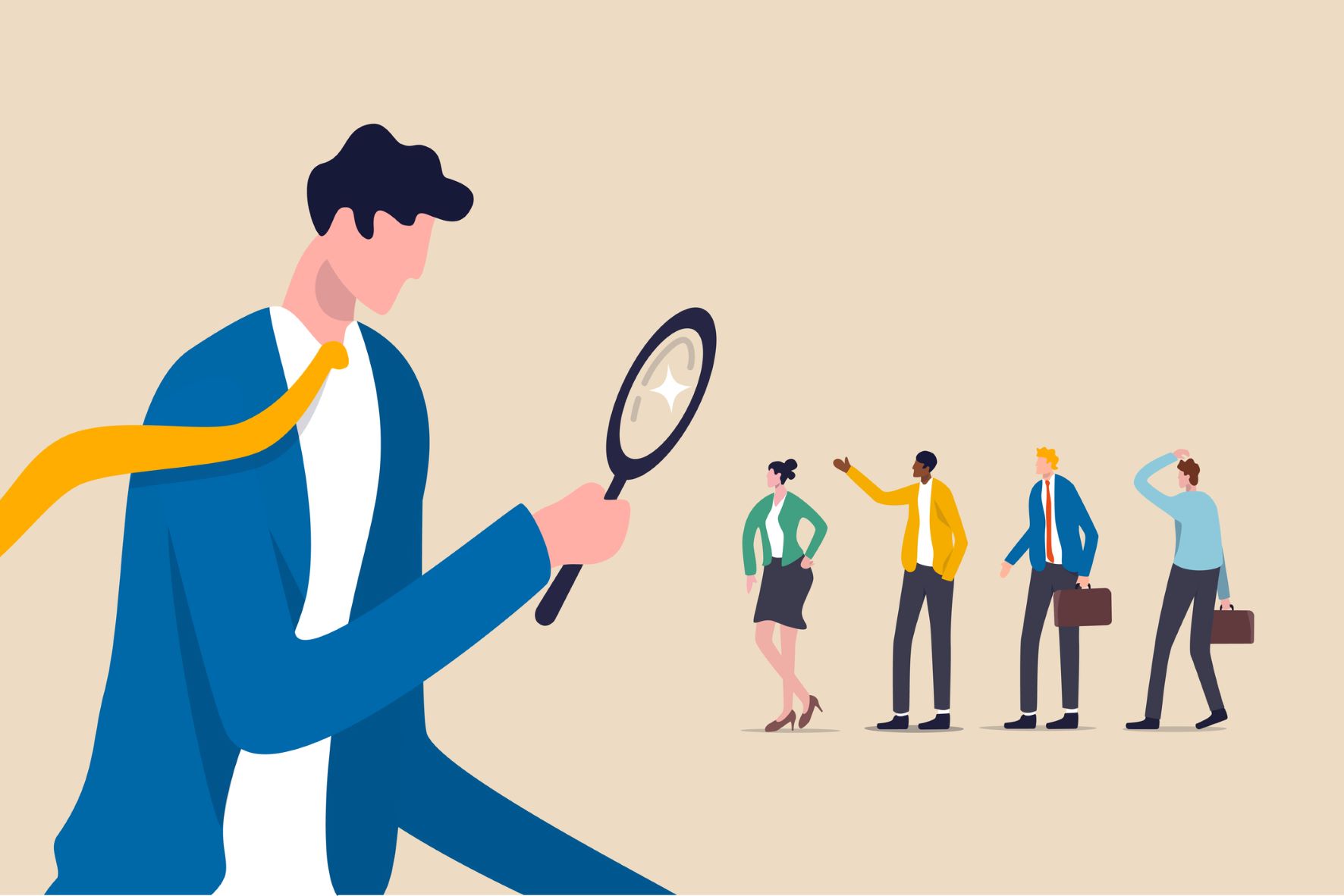 Searching-the-best-candidate-or-job,-Human-resources,-head-hunt,-choosing-talent-for-job-